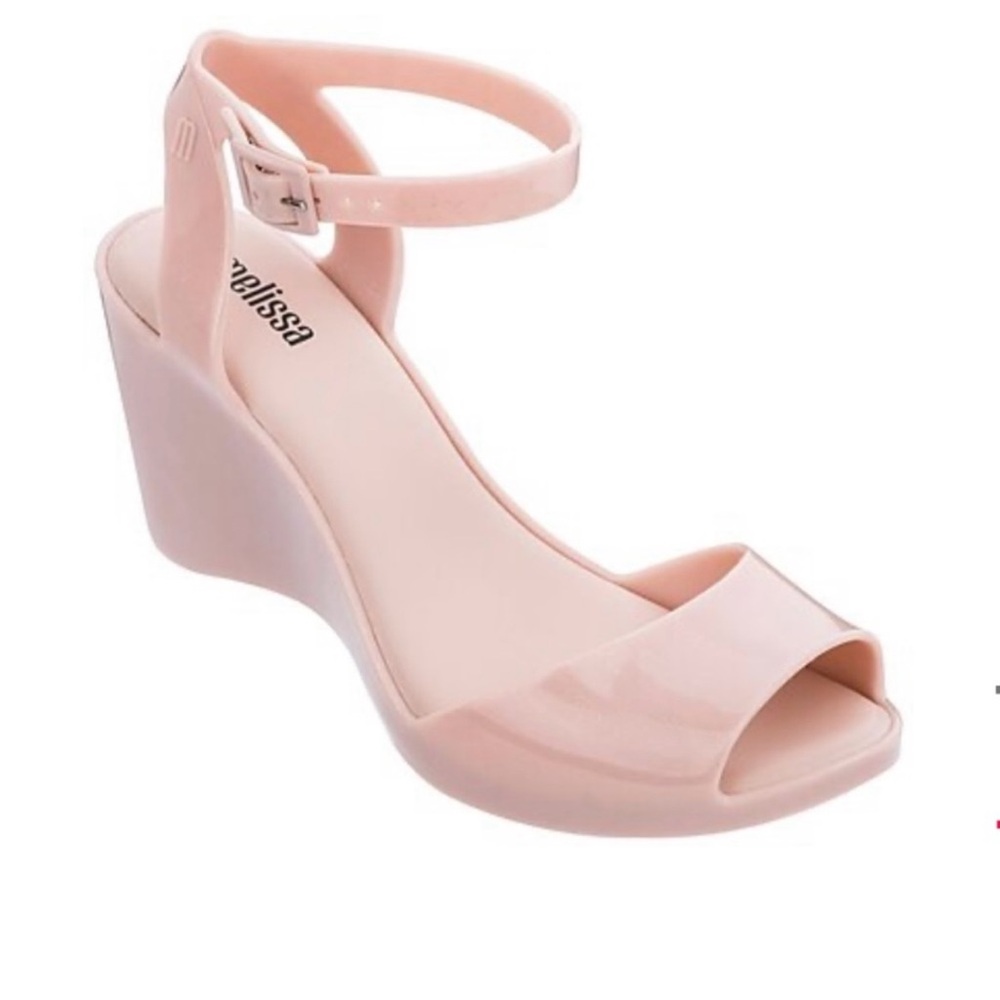 Melissa Bianca Blush ankle strap Wedge Sandals